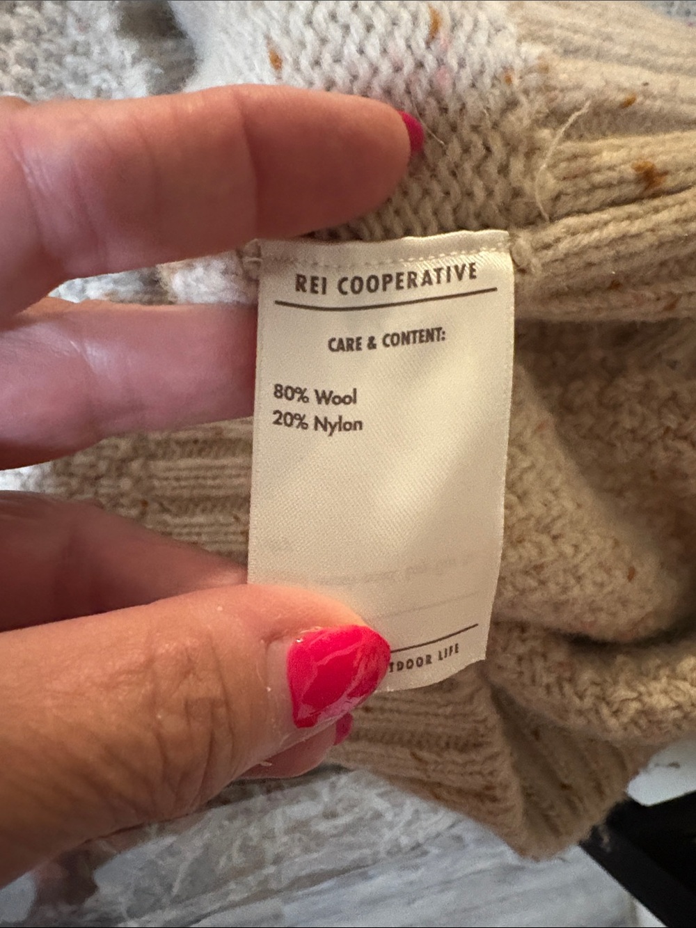 REI Cream Textured Turtleneck Sweater with side pockets - Picture 7 of 8